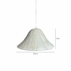 Now’s Home Suspensions Suspension En Feuilles De Palmier Blanche 55x28cm -Luminaires Soldes 2022 suspension en feuilles de palmier blanche 55x28cm 5