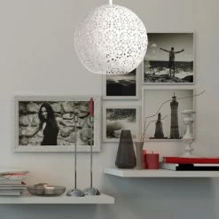 Lussiol Lighting Suspensions Suspension En Métal Blanc D. 30 Cm -Luminaires Soldes 2022 suspension en metal blanc d 30 cm 3