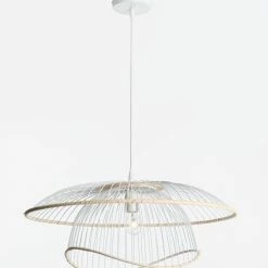 Nouvelles versions -Luminaires Soldes 2022 suspension en metal blanc d 60 cm 1