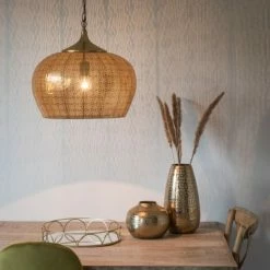 Nouvelles versions -Luminaires Soldes 2022 suspension en metal cisele dore mat d44 1000 6 35 201099 4