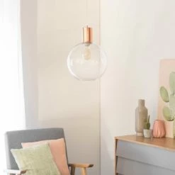Maisons Du Monde Suspensions Suspension En Métal Cuivré Et Verre D30 -Luminaires Soldes 2022 suspension en metal cuivre et verre d30 1000 14 10 165322 6