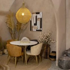 Now’s Home Suspensions Suspension En Métal Filaire Doré Ronde D73cm -Luminaires Soldes 2022 suspension en metal filaire dore ronde d73cm 4