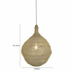 Now’s Home Suspensions Suspension En Métal Filaire Doré Ronde D73cm -Luminaires Soldes 2022 suspension en metal filaire dore ronde d73cm 5