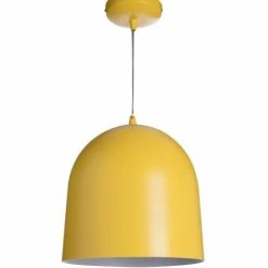 Nouvelles versions -Luminaires Soldes 2022 suspension en metal jaune d 30 cm 1