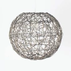 Keria Suspensions Suspension En Rotin Gris -Luminaires Soldes 2022 suspension en rotin gris 2