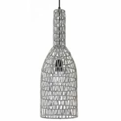 Lussiol Lighting Suspensions Suspension En Rotin Gris D. 19 Cm