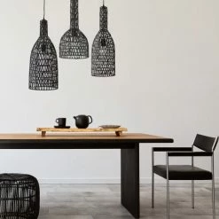 Lussiol Lighting Suspensions Suspension En Rotin Noir D. 19 Cm -Luminaires Soldes 2022 suspension en rotin noir d 19 cm 1