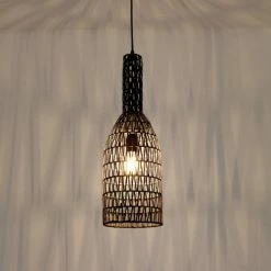 Lussiol Lighting Suspensions Suspension En Rotin Noir D. 19 Cm -Luminaires Soldes 2022 suspension en rotin noir d 19 cm 2