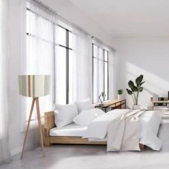 Belamp Suspensions Suspension En Tissu Foutas Blanc Bleu - Diamètre 40 Cm -Luminaires Soldes 2022 suspension en tissu foutas blanc bleu diametre 40 cm 1