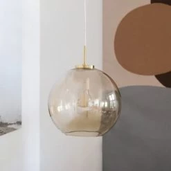 Dyberg Larsen Suspensions Suspension En Verre Ambre Et Laiton, H 30 Cm D 30 Cm -Luminaires Soldes 2022 suspension en verre ambre et laiton h 30 cm d 30 cm 2