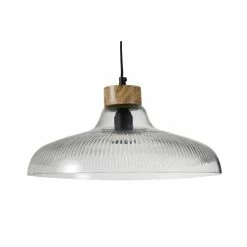 Maisons Du Monde Suspensions Suspension En Verre Ciselé Transparent Et Manguier