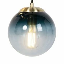 QAZQA Suspensions Suspension En Verre Doré/laiton -Luminaires Soldes 2022 suspension en verre dore laiton 27