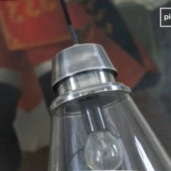 PIB Suspensions Suspension En Verre Et Métal Argenté -Luminaires Soldes 2022 suspension en verre et metal argente 3