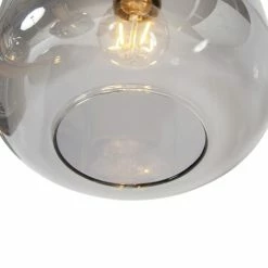 QAZQA Suspensions Suspension En Verre Gris -Luminaires Soldes 2022 suspension en verre gris 2