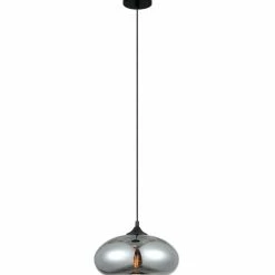 Nouvelles versions -Luminaires Soldes 2022 suspension en verre gris d 28 cm 1