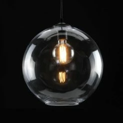 Lussiol Lighting Suspensions Suspension En Verre Transparent D. 38 Cm -Luminaires Soldes 2022 suspension en verre transparent d 38 cm 3