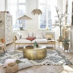 Maisons Du Monde Suspensions Suspension Fleur En Fibre Végétale Tressée -Luminaires Soldes 2022 suspension fleur en fibre vegetale tressee 1000 5 32 202900 3