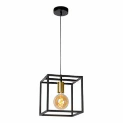 Lampea Suspensions Suspension Industrielle En Métal Noir 150 Cm -Luminaires Soldes 2022 suspension industrielle en metal noir 150 cm 2