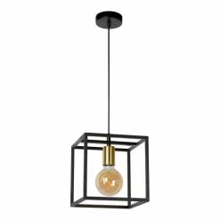 Lampea Suspensions Suspension Industrielle En Métal Noir 150 Cm