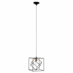 Brilliant Suspensions Suspension Métal Cubique Noir 25cm -Luminaires Soldes 2022 suspension metal cubique noir 25cm 1