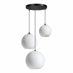 Deladeco Suspensions Suspension Moderne En Métal Blanc 200 Cm -Luminaires Soldes 2022 suspension moderne en metal blanc 200 cm 2