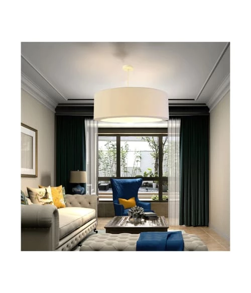 Abat-jours Suspensions Suspension Silvio Beige T 65 X H 25 4 Abat-jours Suspensions Suspension Silvio Beige T 65 X H 25 – Image 2