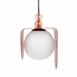 Maisons Du Monde Suspensions Suspension Sphérique En Verre Et Métal Rouge H21