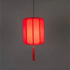 Dutchbone Suspensions Suspension Style Lanterne Japonaise D30cm Rouge -Luminaires Soldes 2022 suspension style lanterne japonaise d30cm rouge 2