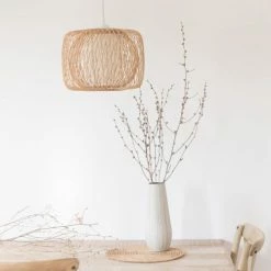 Maisons Du Monde Suspensions Suspension Tambour En Bambou Et Toile Blanche -Luminaires Soldes 2022 suspension tambour en bambou et toile blanche 1000 2 3 199837 2