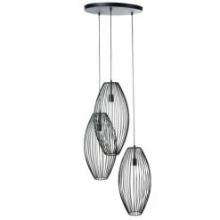 Maisons Du Monde Suspensions Suspension Triple Abat-jours Ronds Filaires Noirs