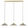 Maisons Du Monde Suspensions Suspension Triple En Métal Doré Et Verre Teinté Noir